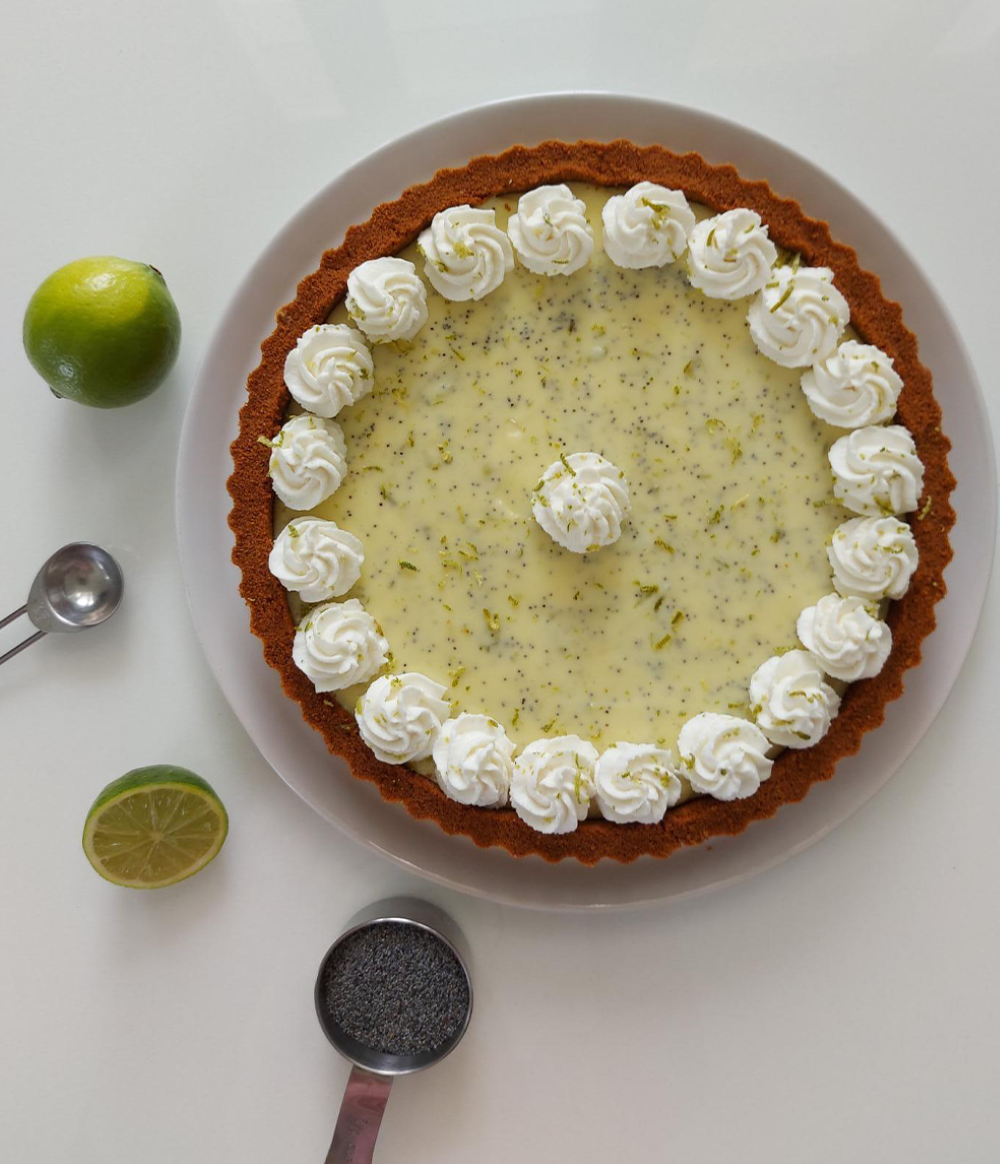 Buy Lime Tart with Zesty Lime & Poppy Seeds from Poppylicious Bakery available online at VEND. Explore more desserts now